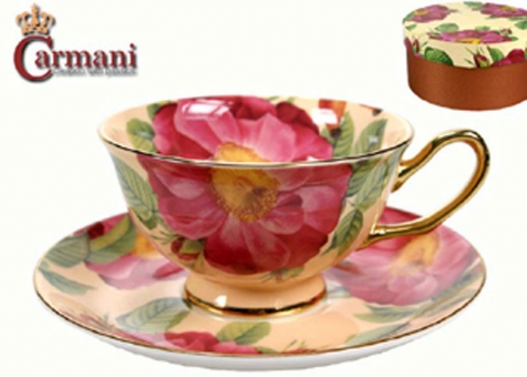 Filiżanka Carmani - kolekcja różowy kwiat