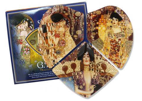 Talerz dekoracyjny G. Klimt 3 obrazy Carmani