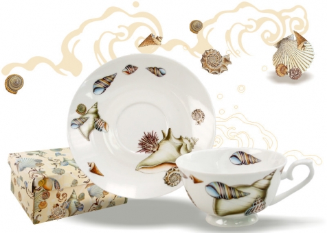 Filiżanka ze spodkiem muszelki Carmani 738-1003