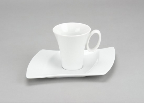 Komplet 6 filiżanek espresso Lubiana Wing ze spodkiem