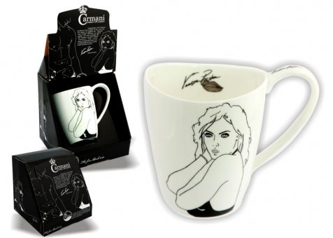 Kubek czarno - biały Carmani KOBIETA