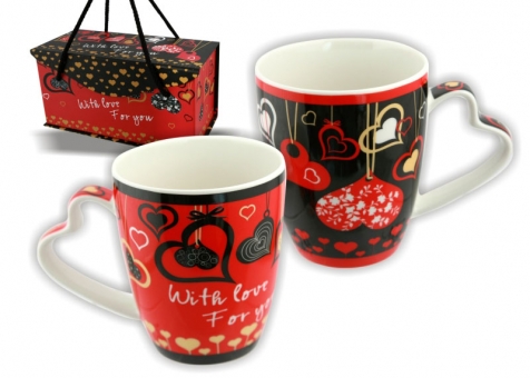Zestaw 2 kubków walentynkowych Santai serca