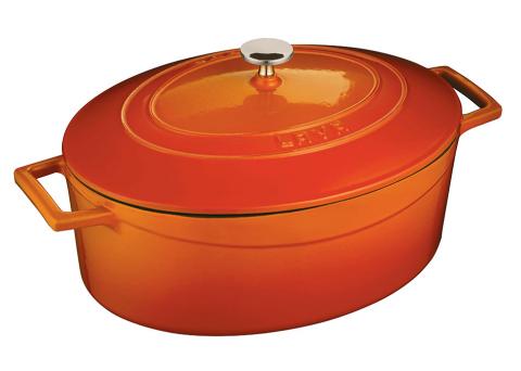 Gęsiarka brytfanna żeliwna 29 cm pomarańczowa indukcja Lava
