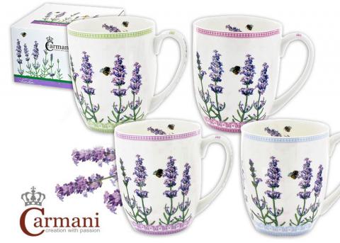 Komplet 4 kubków I love Lavender 0,4 l Carmani