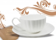 Filiżanka biała ze spodkiem Carmani 738-0013