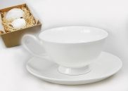 Filiżanka biała ze spodkiem okrągłym Carmani 738-0003