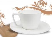 Filiżanka biała ze spodkiem Carmani 738-0001
