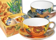 Zestaw 2 filiżanek Carmani - kolekcja słonecznik Van Gogha