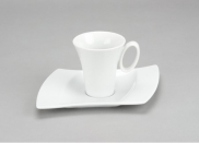 Komplet 6 filiżanek espresso Lubiana Wing ze spodkiem