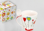 Kubek z łyżeczką Santai serca