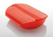 Naczynie żaroodporne z wkładką średnie czerwone Lekue