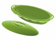 Brytfanna owalna z pokrywą,pomarańczowa, Silicone Zone