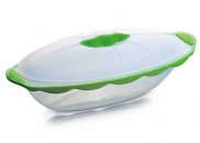 Brytfanna owalna z pokrywą, przeźroczysta,  Silicone Zone