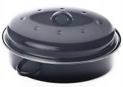 Brytfanna głęboka owalna 32 cm emalia indukcja Domotti