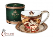 Filiżanka ze spodkiem Carmani Big Vanessa - Alfons Mucha