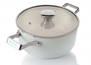 Garnek ceramiczny Moneta Total White z pokrywą 20cm