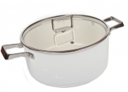 Garnek ceramiczny Moneta Total White z pokrywą 24cm