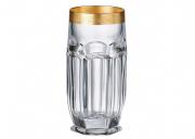 Komplet 6 szklanek wysokich 300 ml SAFARI GOLD 24K Bohemia