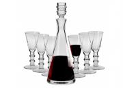 Komplet karafka kieliszki do likieru handmade Royal Krosno