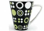 Kubek  330 ml Salt&Pepper Black Green Circies