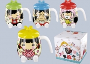 Kubek z nóżkami i niebieską przykrywką SAGRADO mix