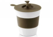 Przykrywka silikonowa do kubków LIVIO Vialli Design brązowa