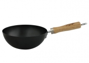 Wok z drewnianą rączką 20 cm indukcja stal węglowa Dexam