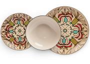 Zestaw 3 talerzy ivory MEDITERRANEO Egan