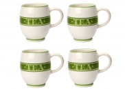 Zestaw 4 kubków, linen green London Pottery