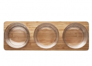 Zestaw do serwowania, taca z 3 szklanymi miskami Sagaform
