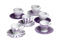 Zestaw filiżanek do espresso Bdum  PAULA  6-szt fioletowy